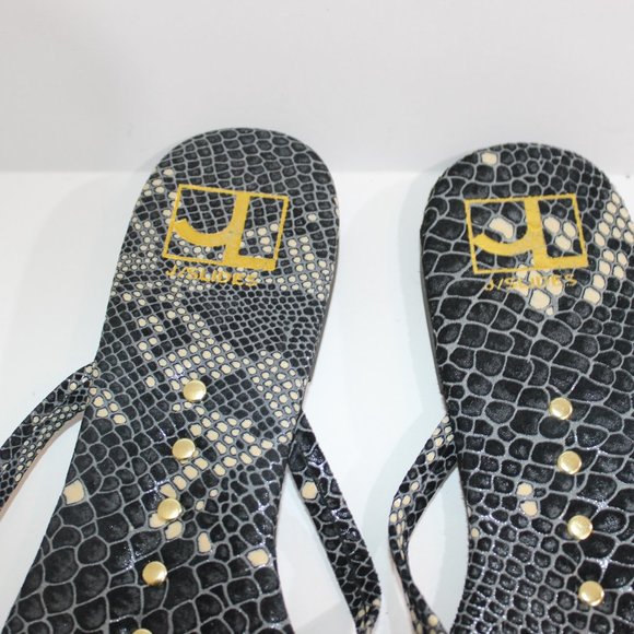 J/SLIDES Snake Print Flip Flop Sandals 7 - Picture 4 of 7